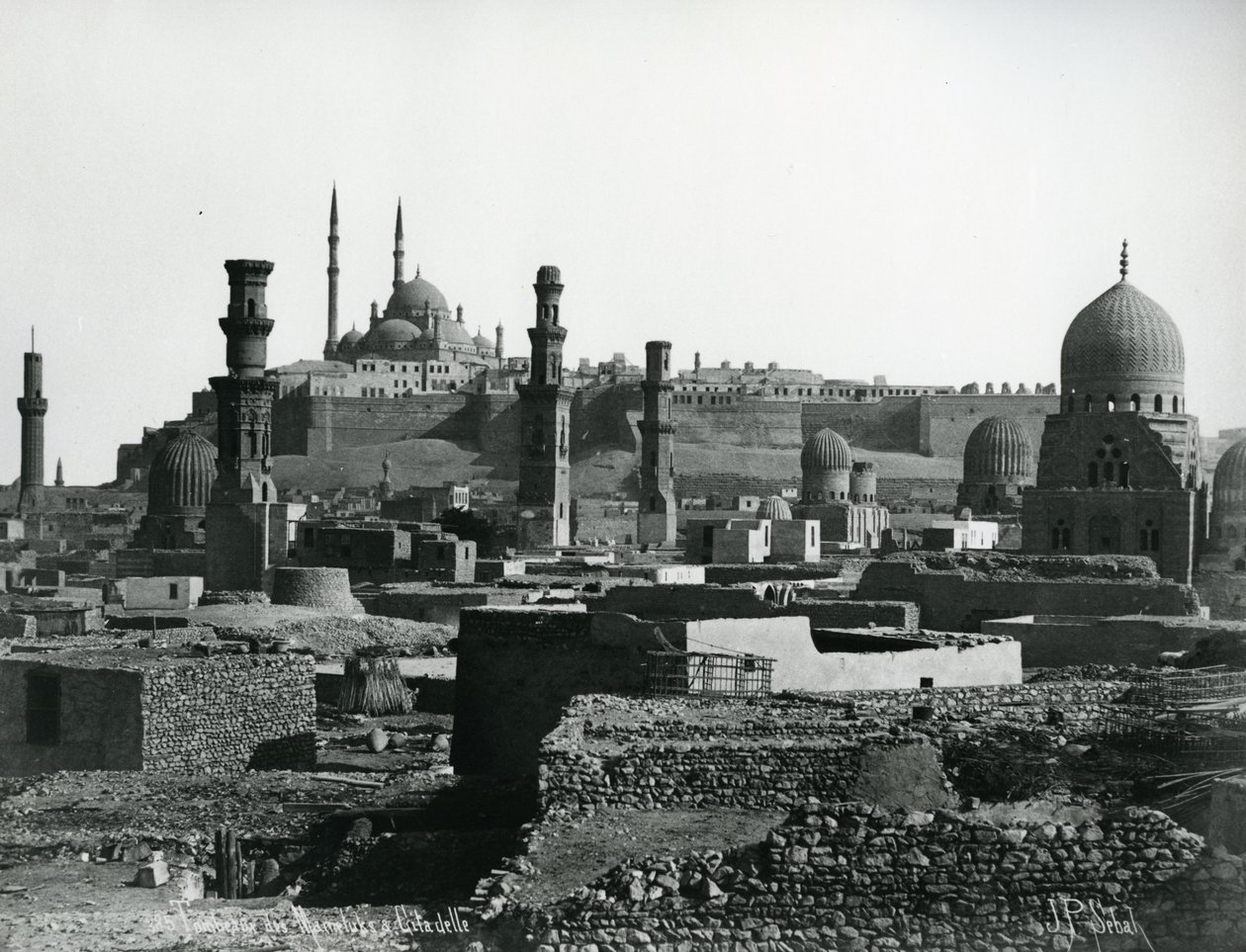 Citadelle et tombes des califes, Le Caire, c.1880 - J. Pascal Sebah