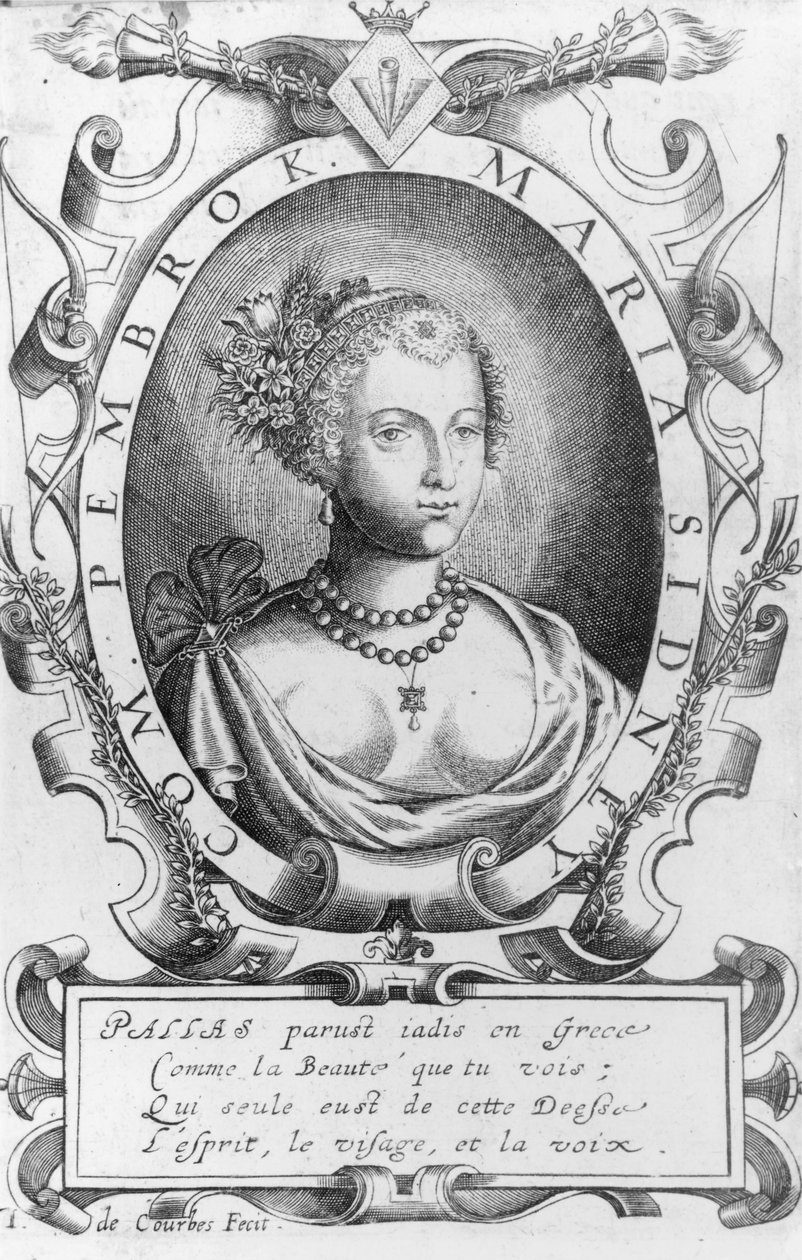 Portrait de Mary Sidney, Comtesse de Pembroke (née en 1561) - J. de Courbes