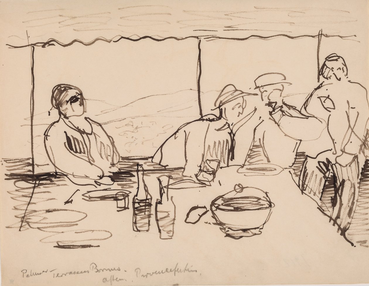 Soirée sur la terrasse, Bormes, Provence - J.A. Jerichau