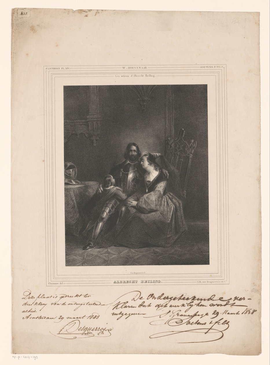 Albrecht Beiling prend congé de sa femme et de son enfant - J.B. Clermans