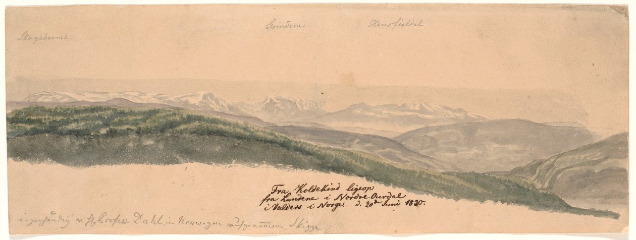 De Koldekind droit depuis Lundene dans la vallée de Norde Oure à Valdres en Norvège - Johan Christian Dahl