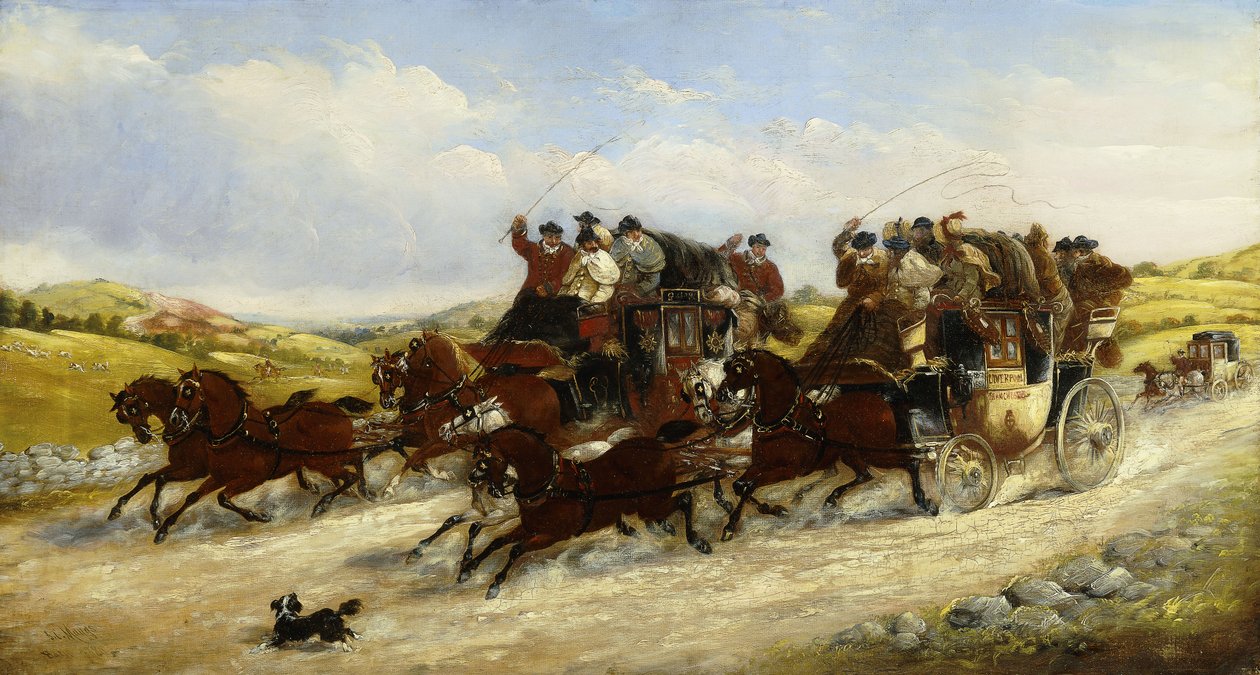 Une course de Liverpool à Manchester avec une chasse au-delà, 1880 - J.C. Maggs