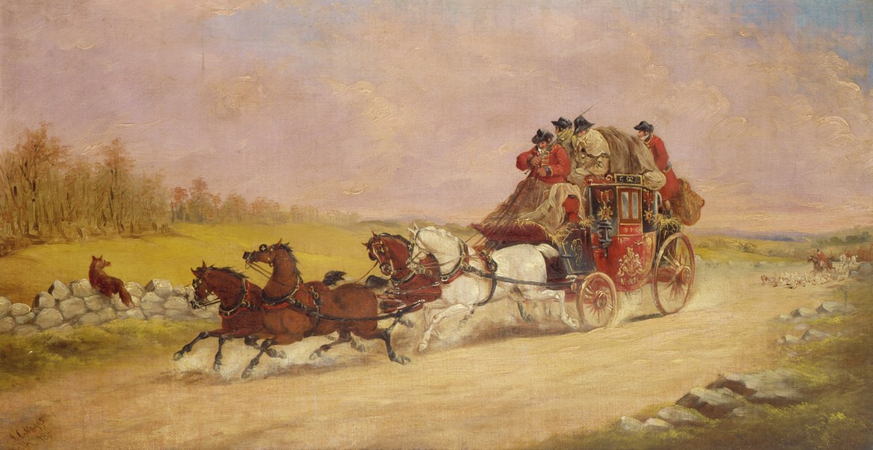 Le carrosse royal entre le renard et la chasse, 1881 - J.C. Maggs