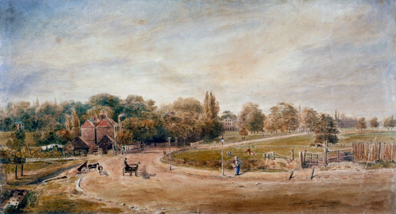 Court Lane et Lordship Lane, Dulwich, Londres, 1860 - JC Mandy