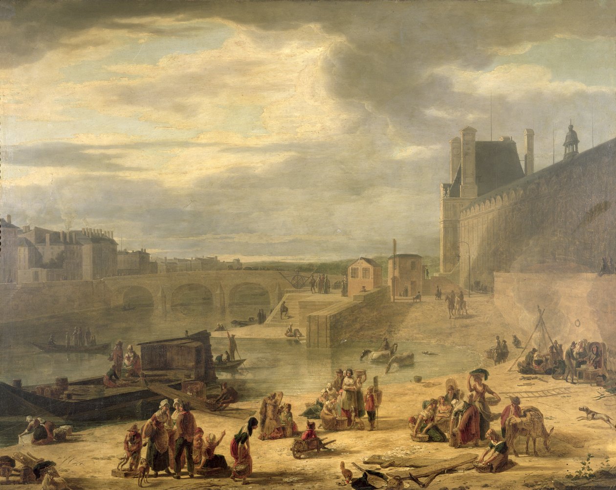 Vue de la Grande Galerie du Louvre, des Tuileries et du Pont Royal, c.1795 - J.F. De Pelchin