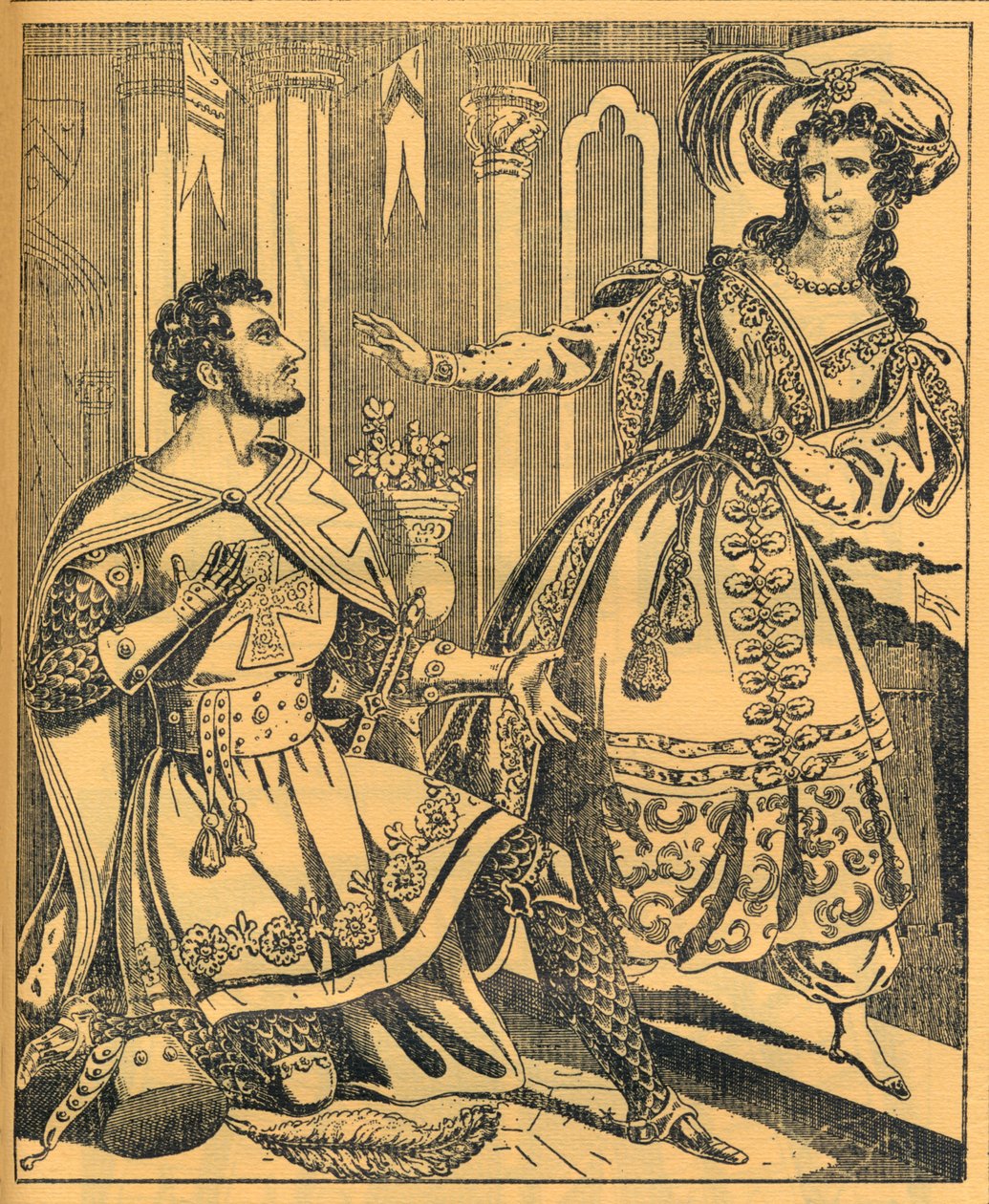 Ivanhoe : Sir Brian de Bois Guilbert et Rebecca - JL Marks