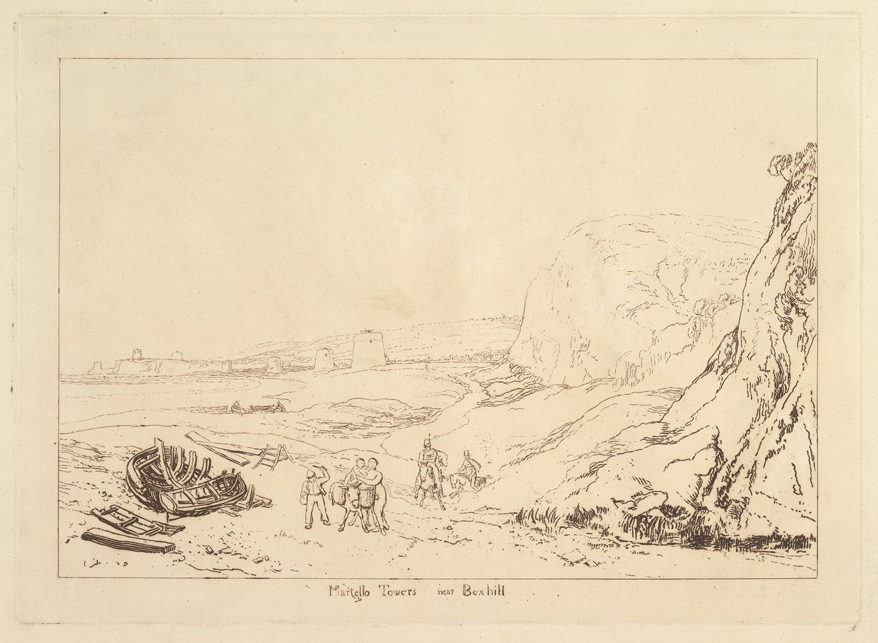 Tours Martello près de Bexhill, Sussex Liber Studiorum, partie VII, planche 34, 1811 - Joseph Mallord William Turner