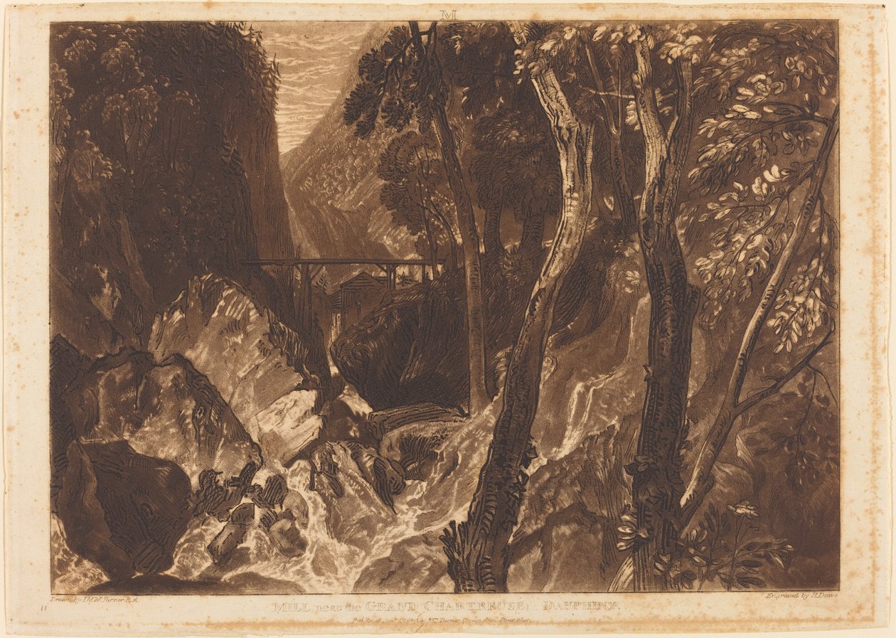 Moulin près de la Grande Chartreuse, publié en 1816 - Joseph Mallord William Turner
