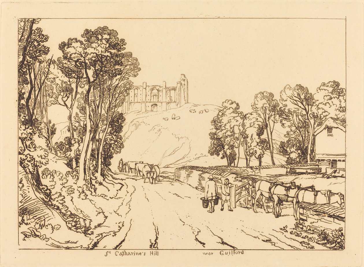 Colline de Sainte-Catherine près de Guilford, publié 1811 - Joseph Mallord William Turner