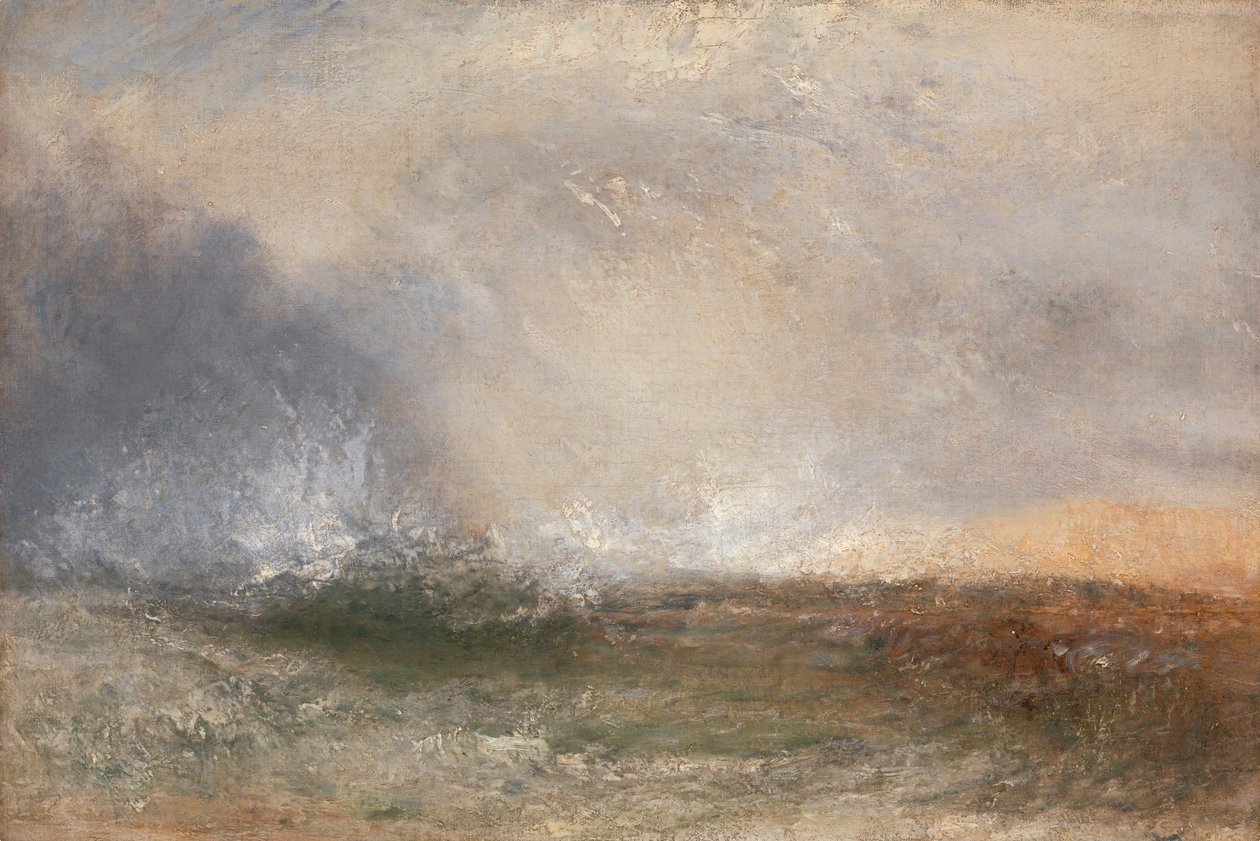 Mer orageuse se brisant sur un rivage - Joseph Mallord William Turner