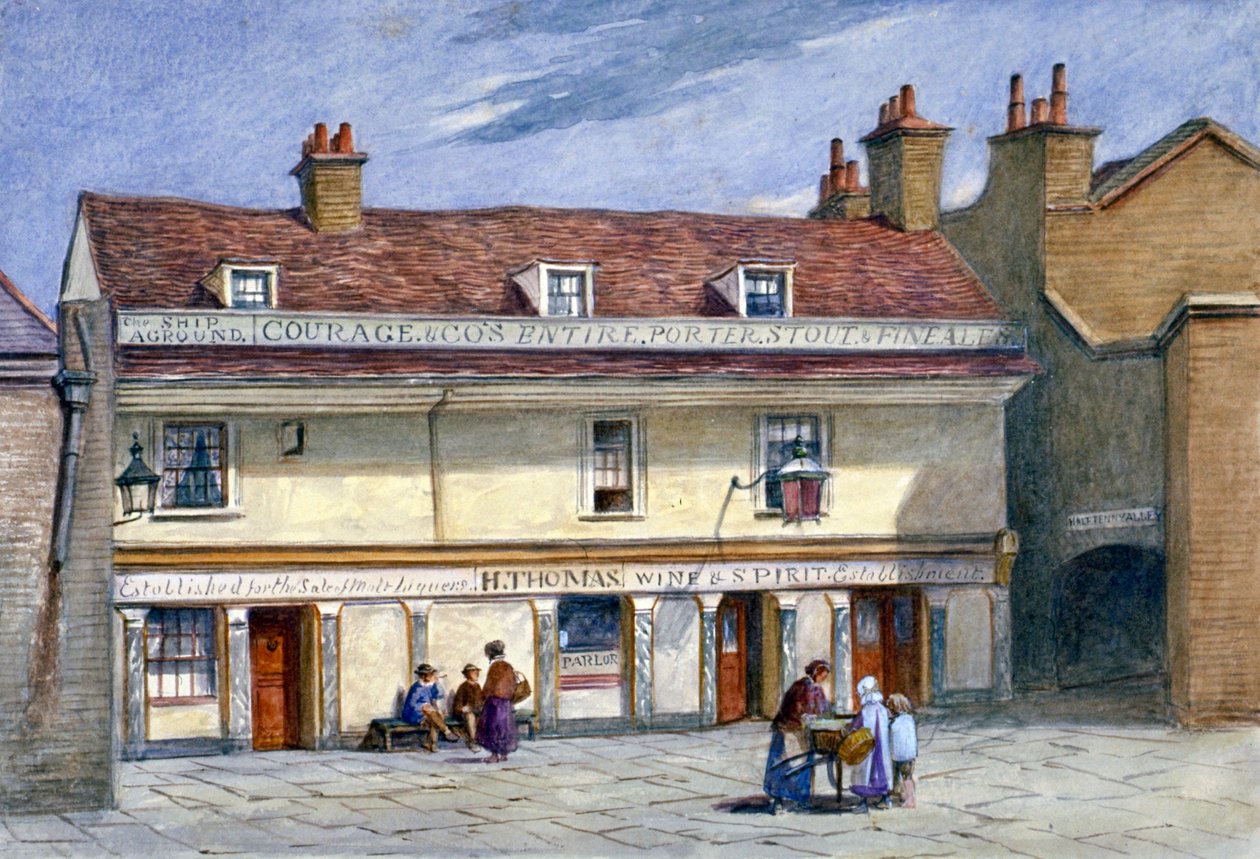 Le navire échoué, pub, Wolseley Street, Bermondsey, Londres, vers 1875 - JT Wilson