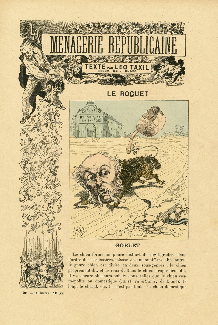 Illustration de J. Blass (1847-1892) dans Menagerie Republicaine Galerie humoristique des principaux personnages de la Troisième République - J. (1847 1892) Blass