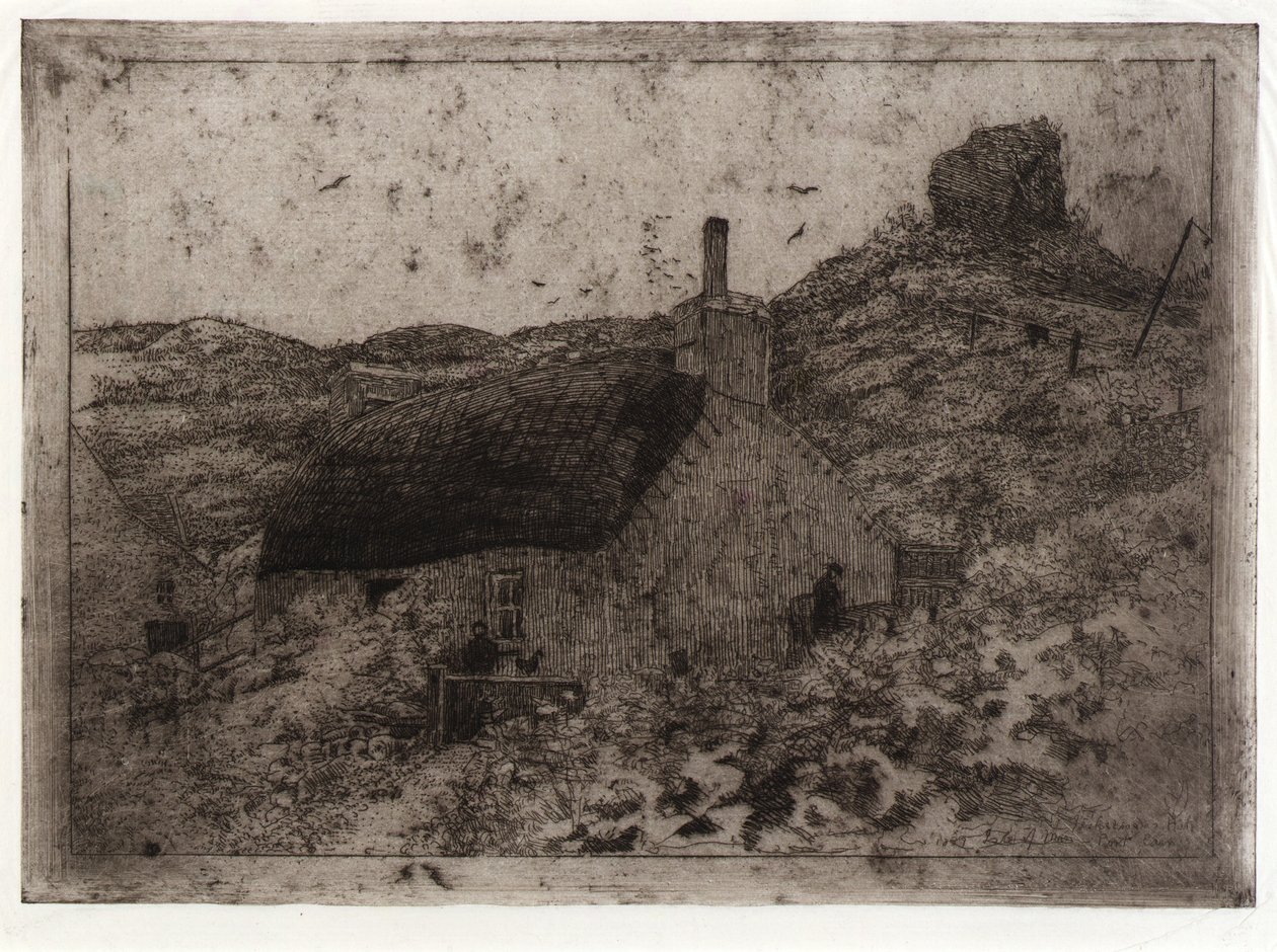 La cabane du pêcheur sur la colline--Isle of Man - J. Alden Weir