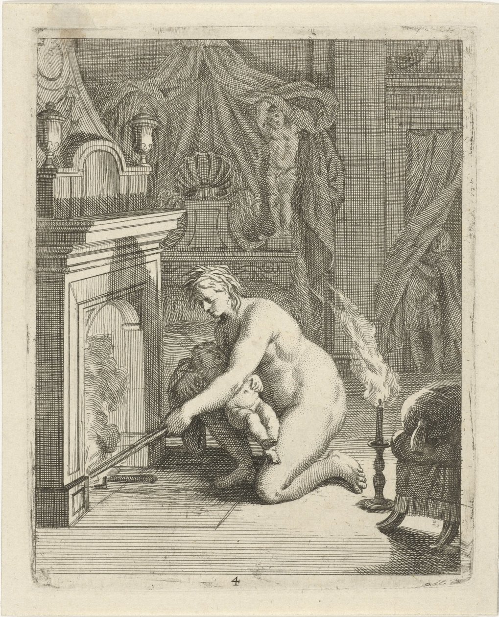 Thétis plonge Achille dans le feu (Scènes de la vie d