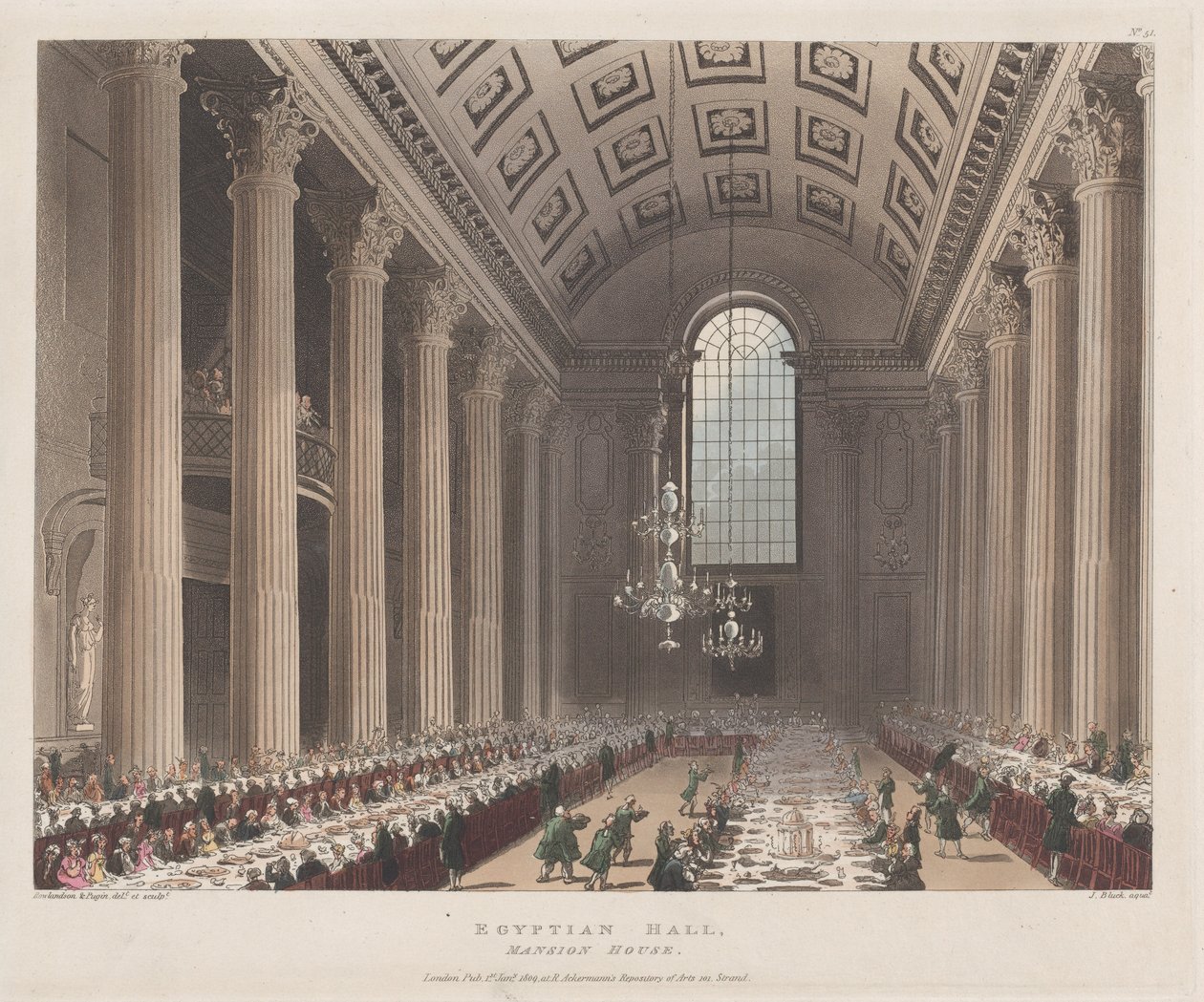Salle égyptienne, Mansion House, 1er janvier 1809 - J. Bluck