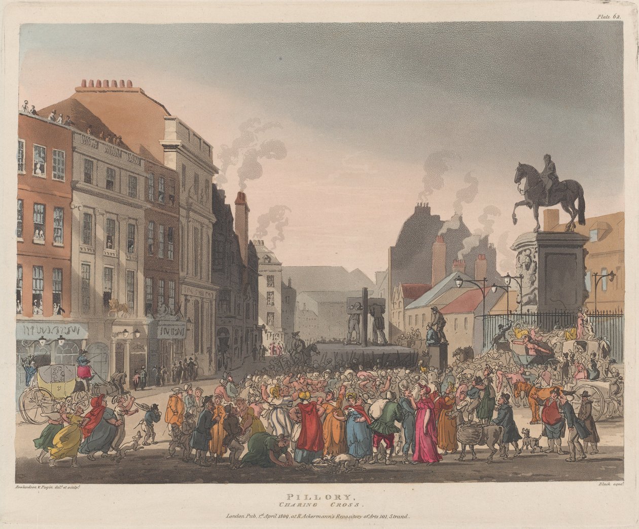 Pilori, Charing Cross, 1er avril 1809 - J. Bluck