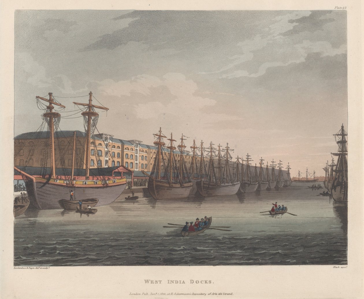 Docks des Indes occidentales, 1er janvier 1810 - J. Bluck