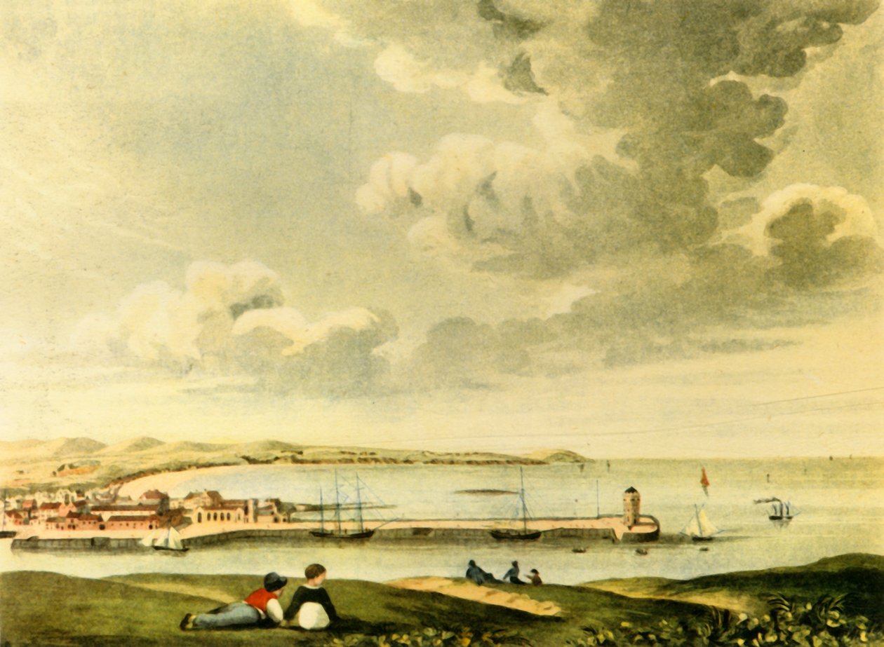 Vue de la baie et de la jetée de Douglas, île de Man, XIXe siècle, 1946 - J. Burman