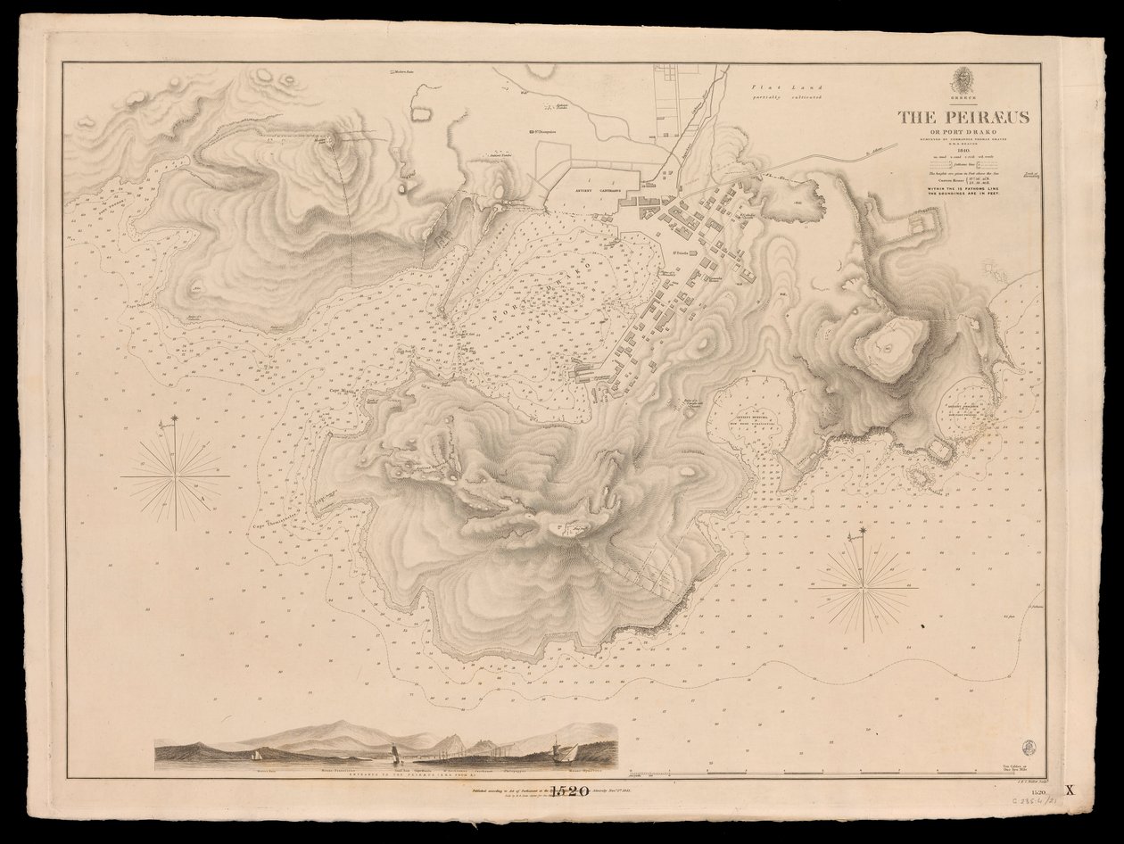 Grèce, le Pirée ou Port Drako relevé par le Commandant Thomas Graves, H.M.S. Beacon 1840 - J. & C. Walker