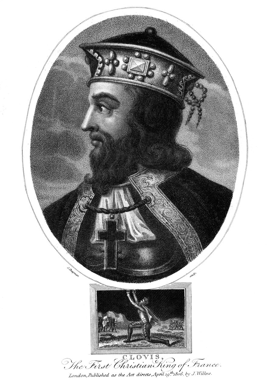 Clovis, premier roi chrétien des Francs, 1806 - J. Chapman