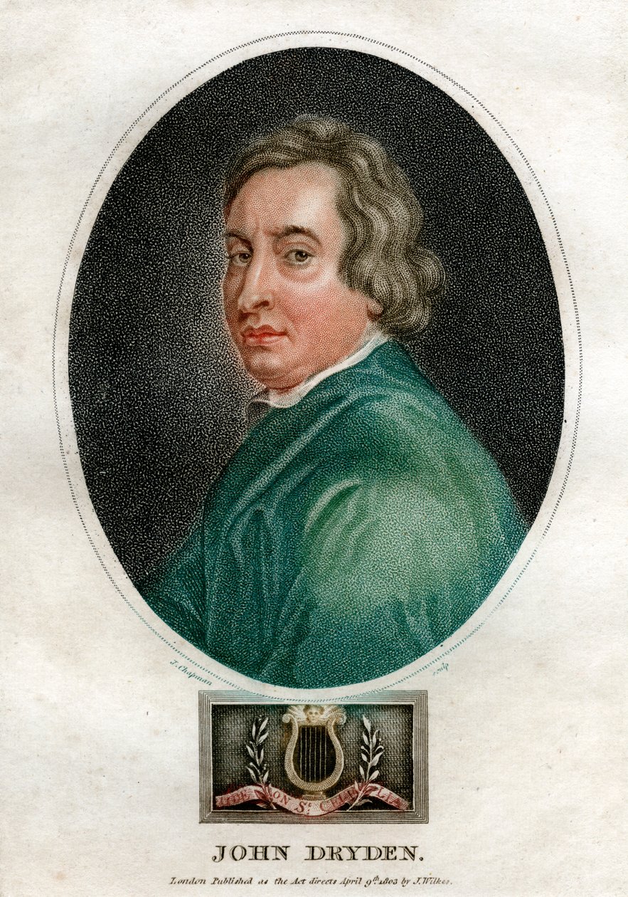 John Dryden, dramaturge anglais et poète lauréat du 17ème siècle, 1803 - J. Chapman