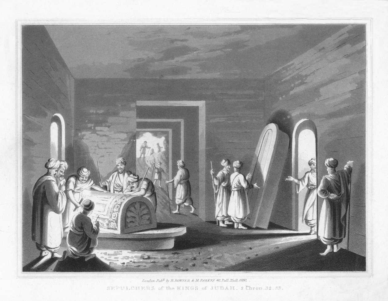 Sépulcres des rois de Juda. 2 Chroniques, 32.33, 1830 - J. Clarke