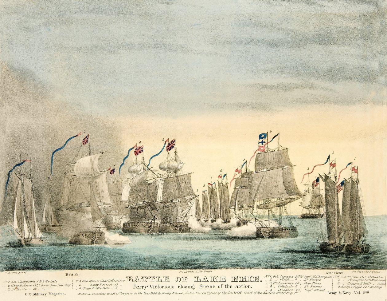 Bataille du lac Érié. Perry victorieux, scène finale de l