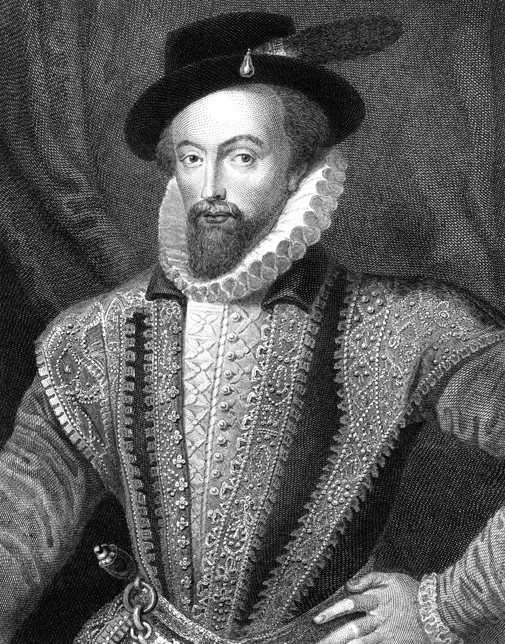 Sir Walter Raleigh, écrivain, poète, courtisan, aventurier et explorateur anglais, 1821 - J Fitler