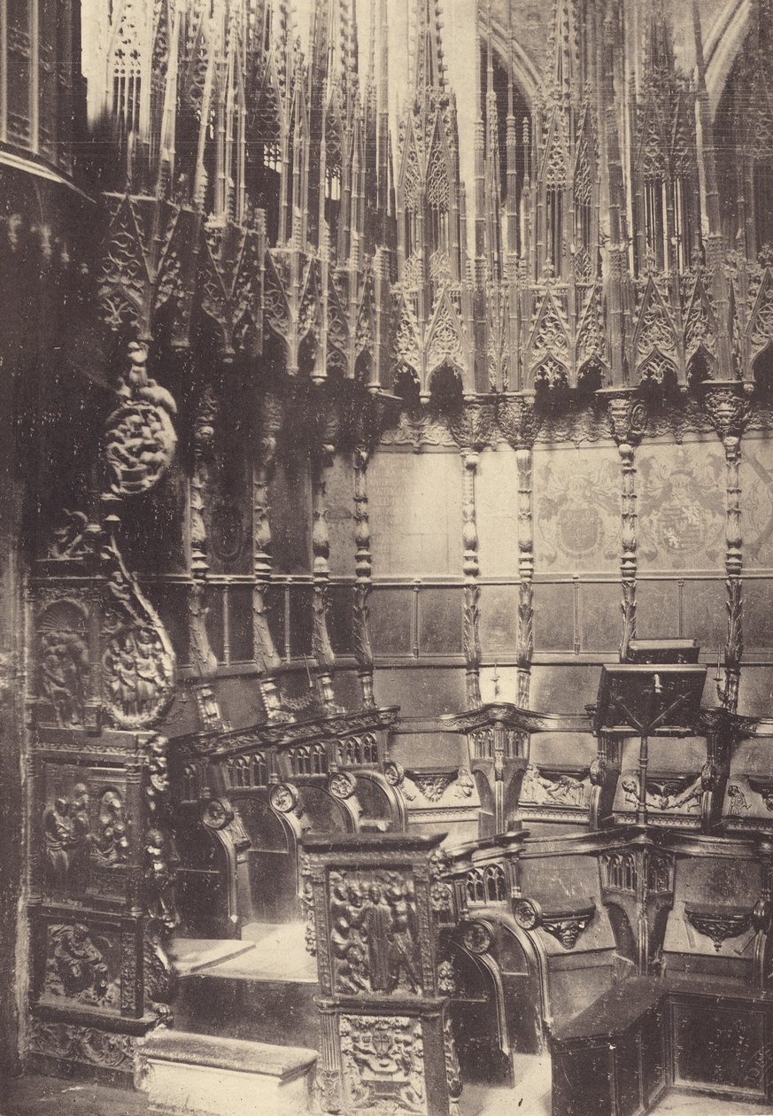 Chaises de chœur dans la cathédrale de Barcelone (photo n/b) - J. Furnells