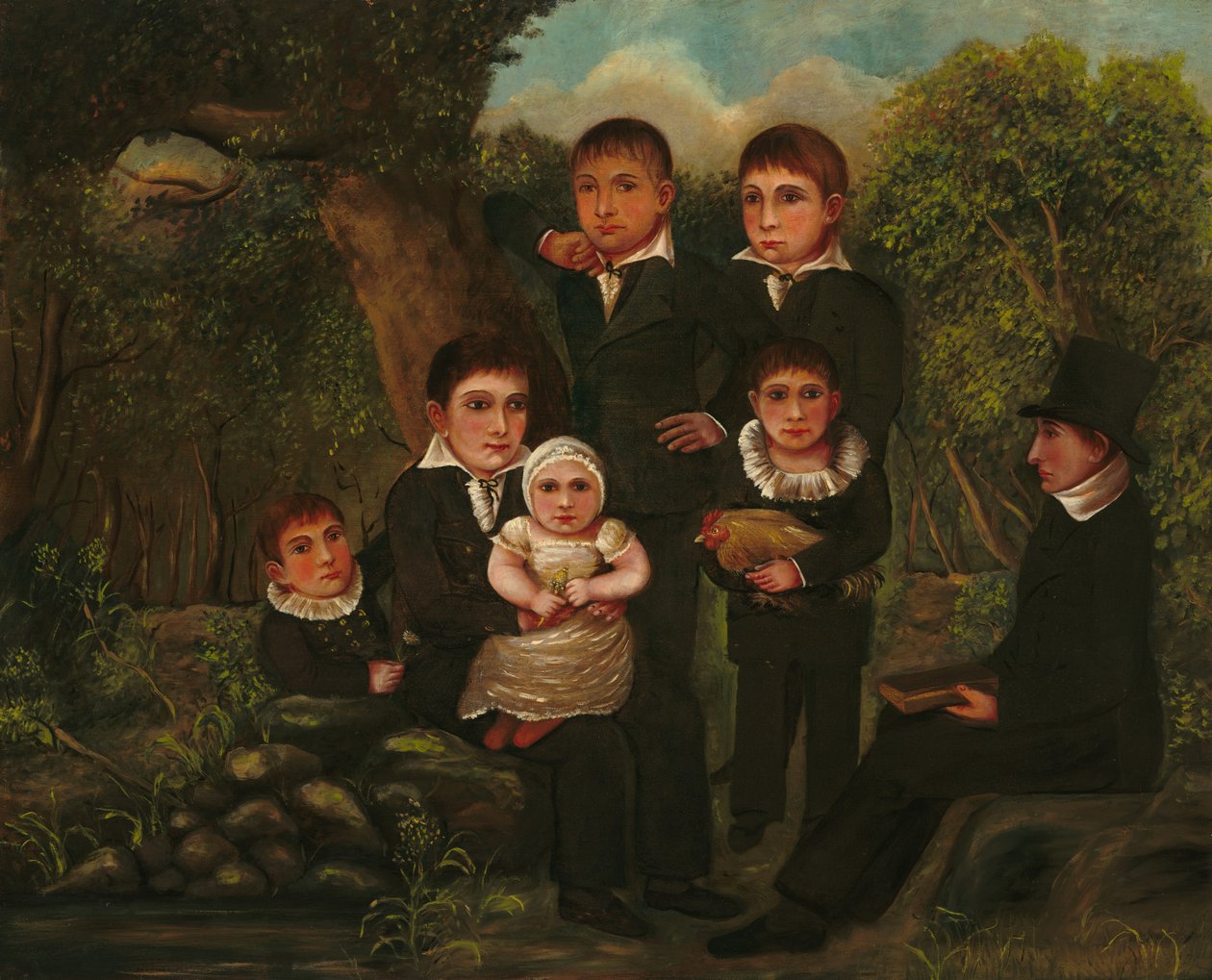 Abraham Clark et ses enfants, 1822 - J. H.