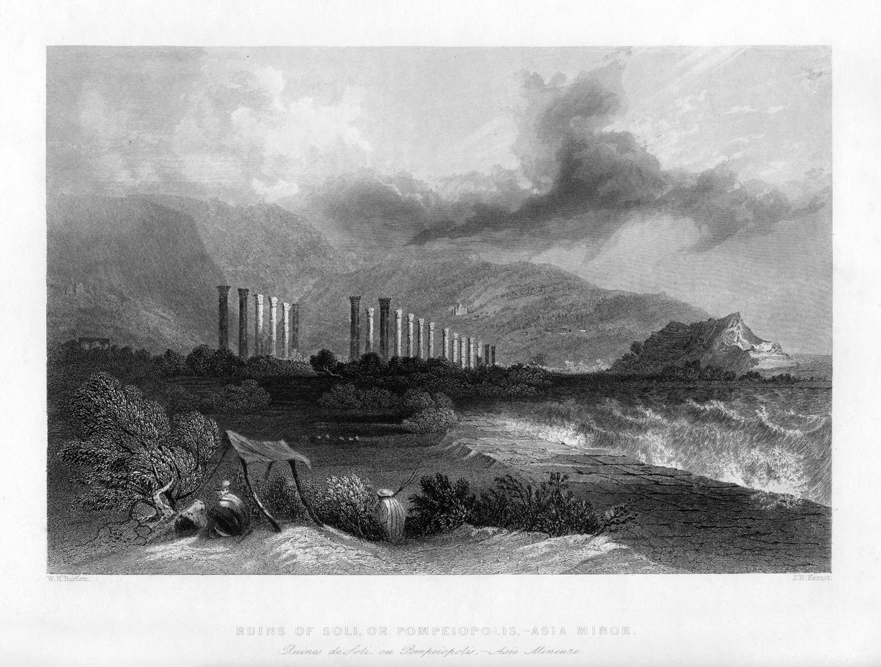 Les ruines de Soli, ou Pompeiopolis, Turquie - J. H. Kernot