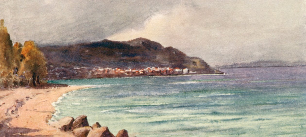 St Gingolph du Bouveret, après un orage, JHL (lithographie couleur) - J. Hardwicke Lewis
