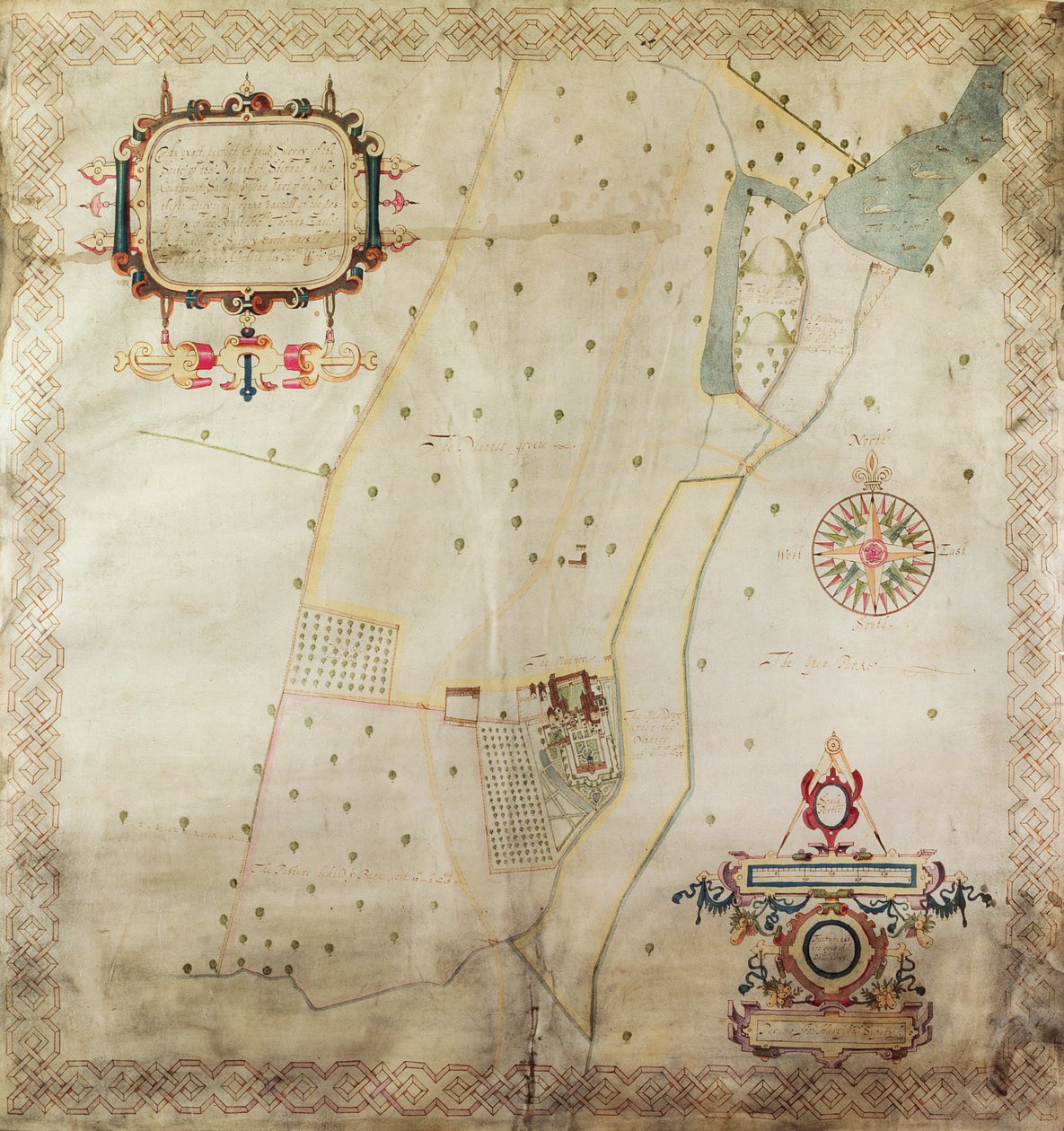 Carte du manoir de Shifnal, Shropshire, 1635 - J. Harrison