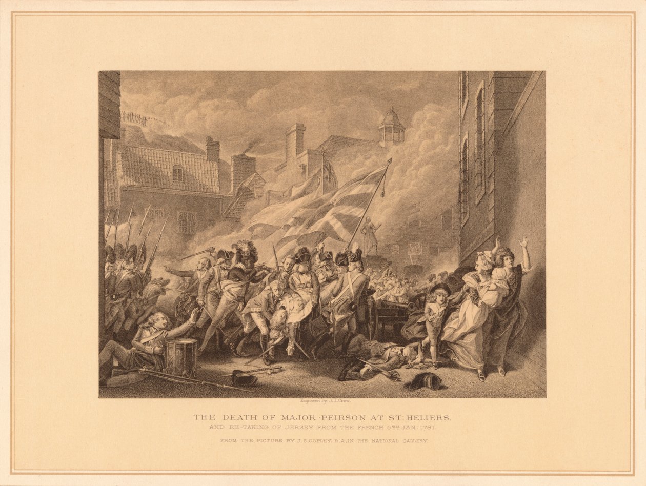 La mort du major Peirson à St. Heliers, 1781 - J. J. Crew