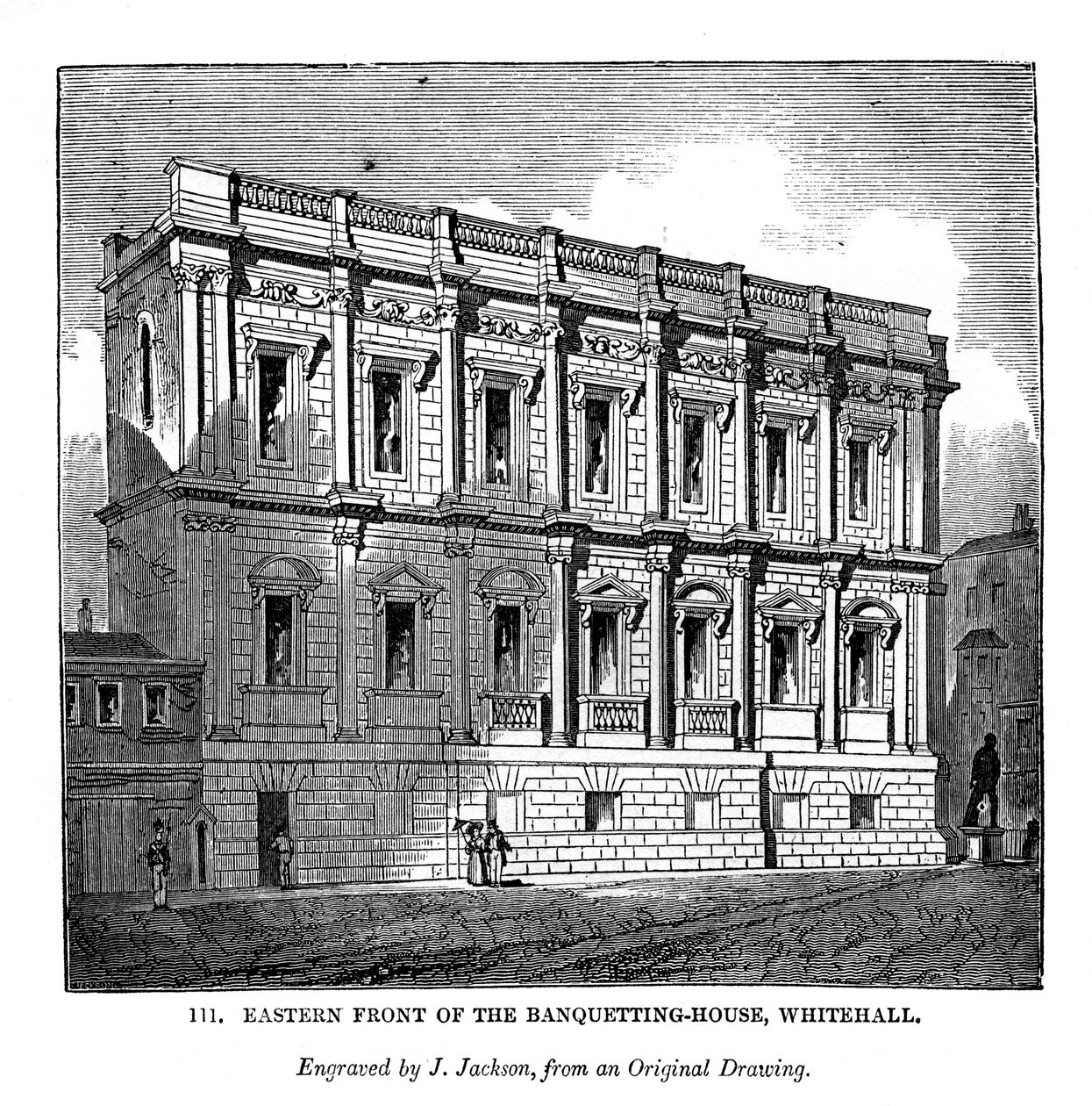 Façade est de la salle de banquet, Whitehall, 1843 - J. Jackson