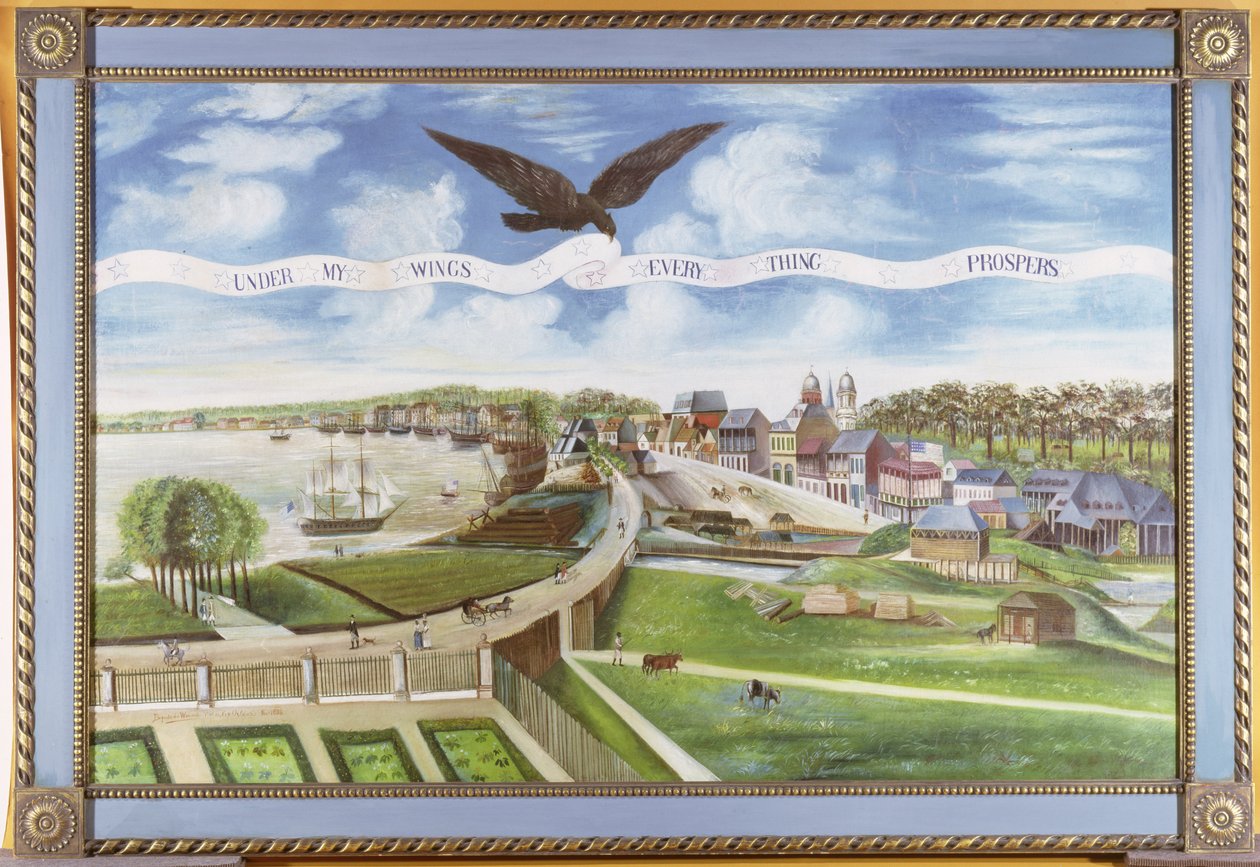 Vue de la Nouvelle-Orléans depuis la plantation de Marigny - J. L. Bouquet de Woiseri