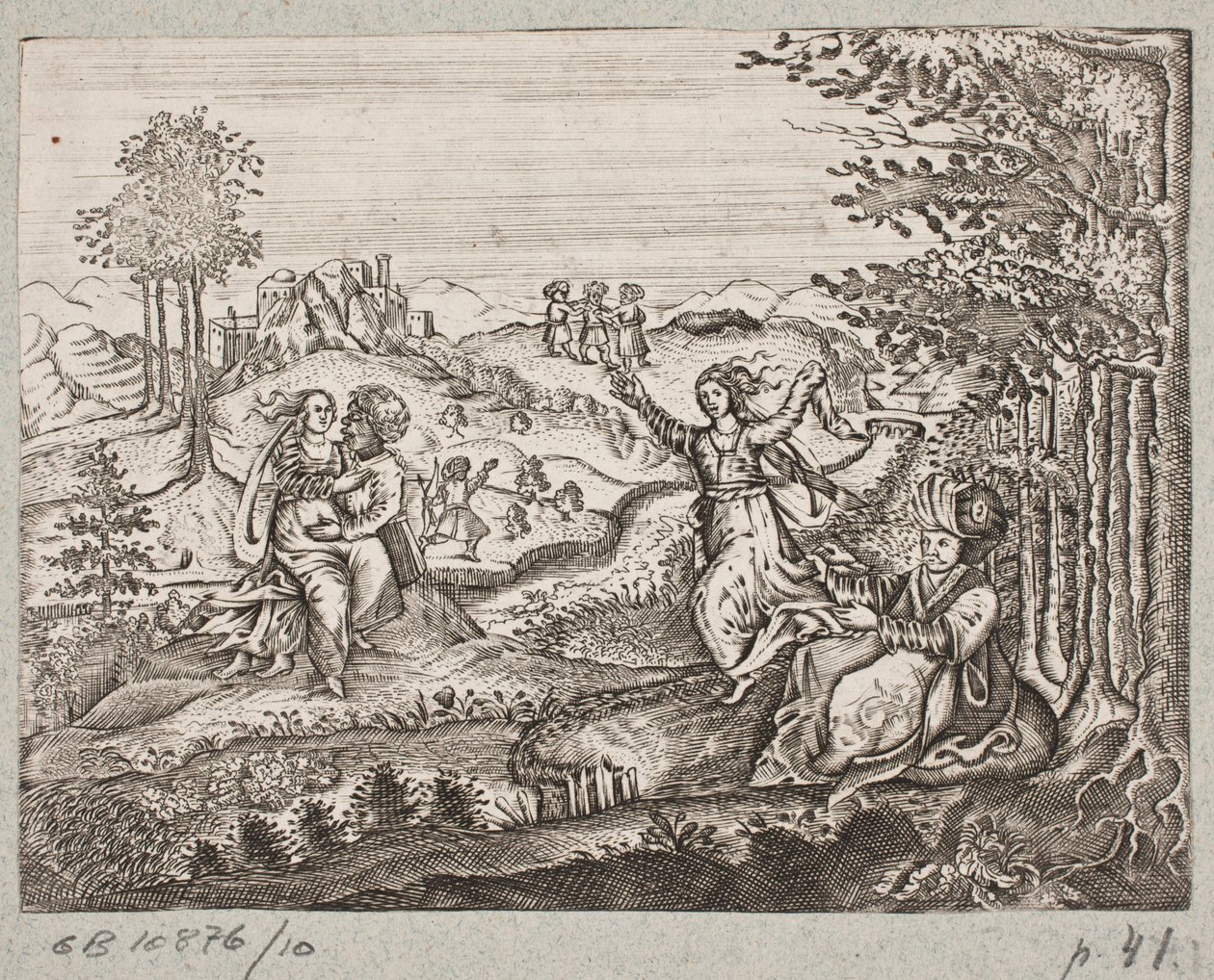 Illustration pour Adam Olearius, "Persianischer Rosenthal von einem Sinnreichen Poeten Schich Saadi [...]", Schleswig 1660 - J. Muller