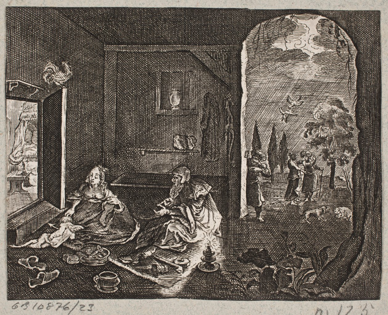 Illustration pour Adam Olearius, "Persianischer Rosenthal von einem Sinnreichen Poeten Schich Saadi [...]", Schleswig 1660 - J. Muller