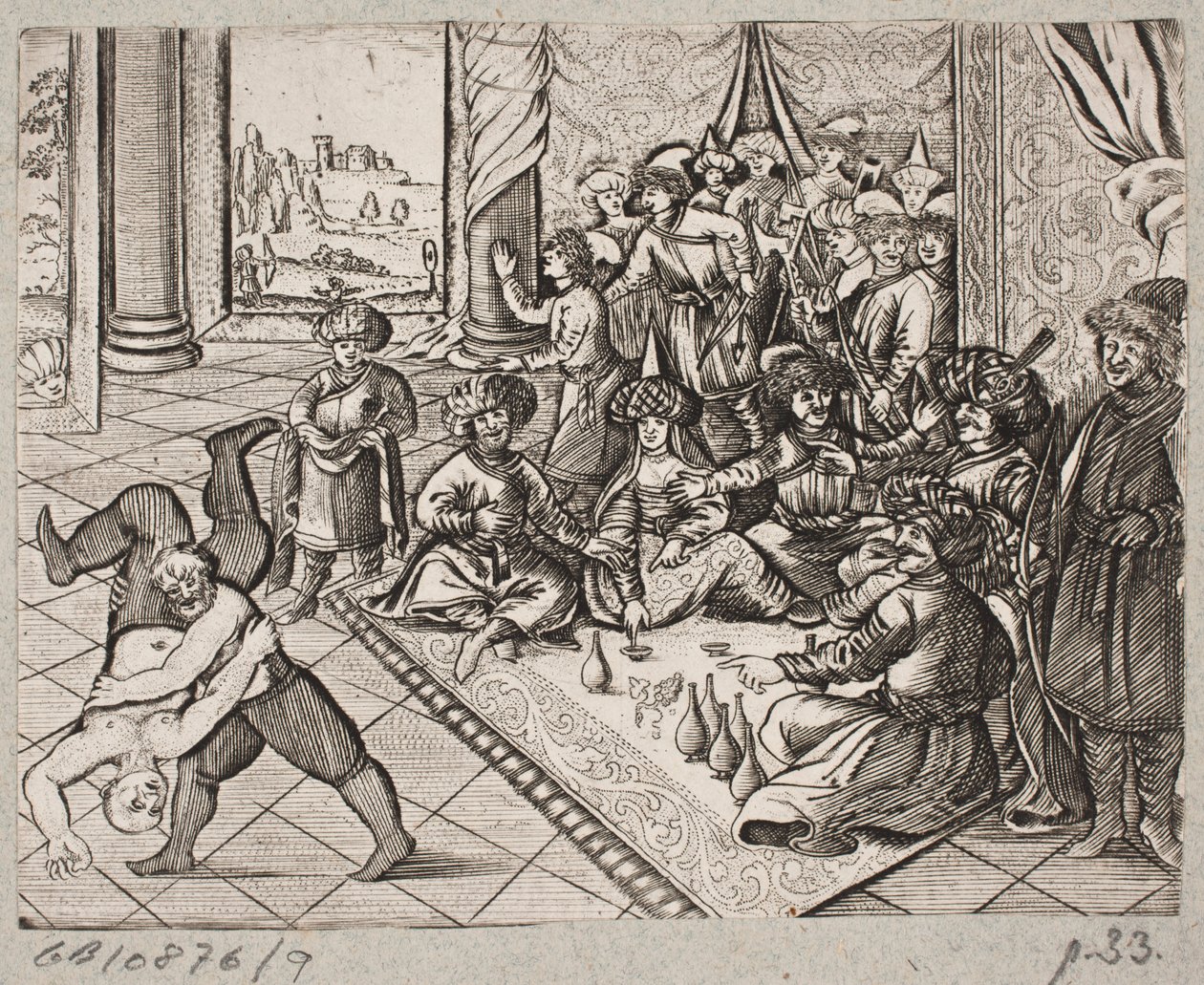 Illustration pour Adam Olearius, "Persianischer Rosenthal von einem Sinnreichen Poeten Schich Saadi [...]", Schleswig 1660 - J. Muller