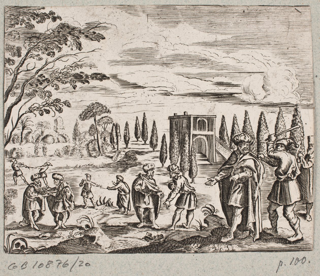 Illustration pour Adam Olearius, "Persianischer Rosenthal von einem Sinnreichen Poeten Schich Saadi [...]", Schleswig 1660 - J. Muller