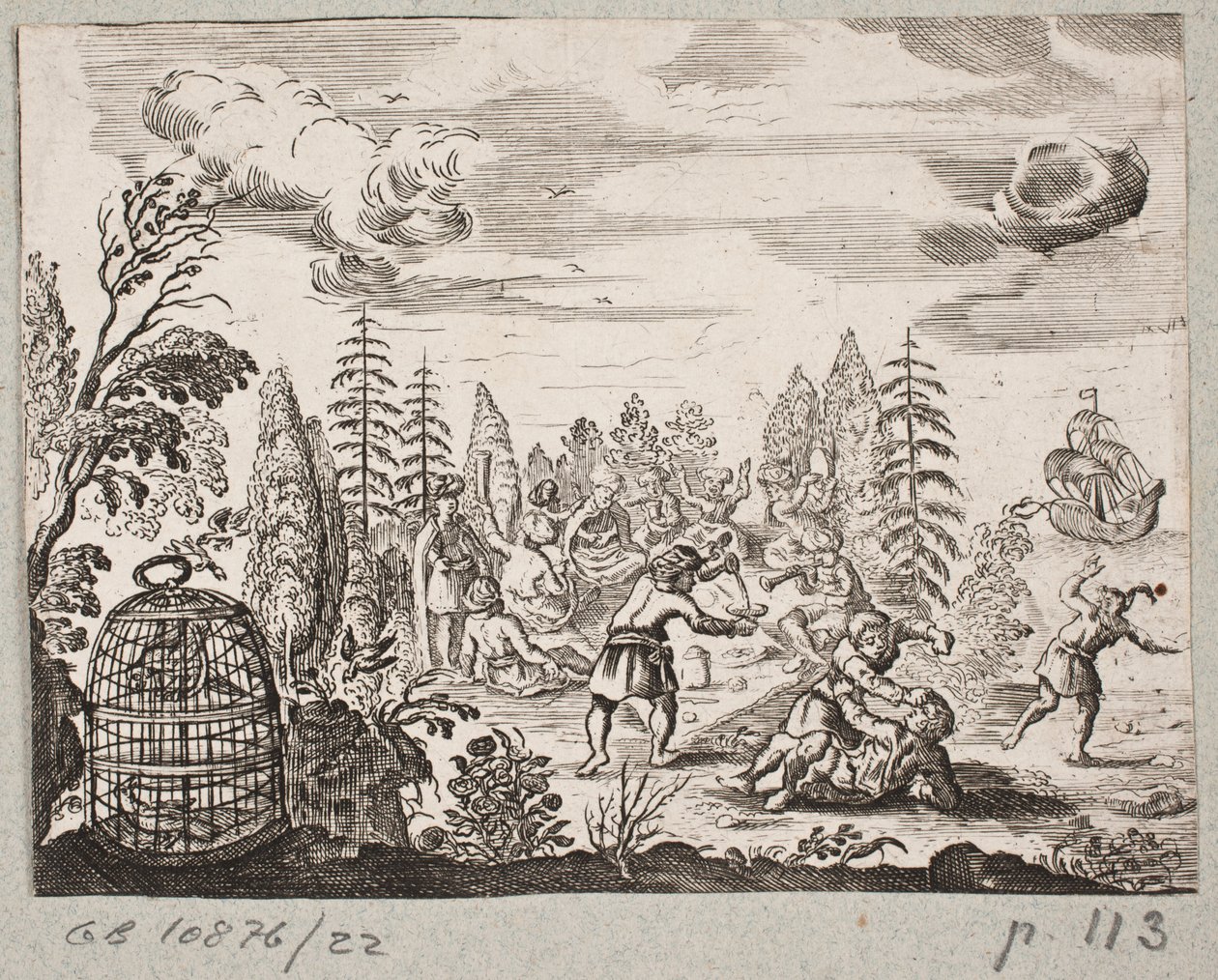 Illustration pour Adam Olearius, "Persianischer Rosenthal von einem Sinnreichen Poeten Schich Saadi [...]", Schleswig 1660 - J. Muller