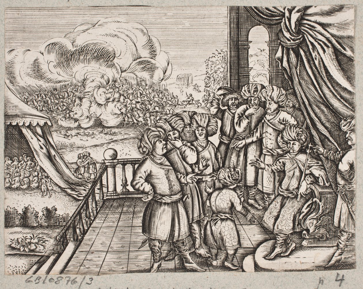 Illustration pour Adam Olearius, "Persianischer Rosenthal von einem Sinnreichen Poeten Schich Saadi [...]", Schleswig 1660 - J. Muller