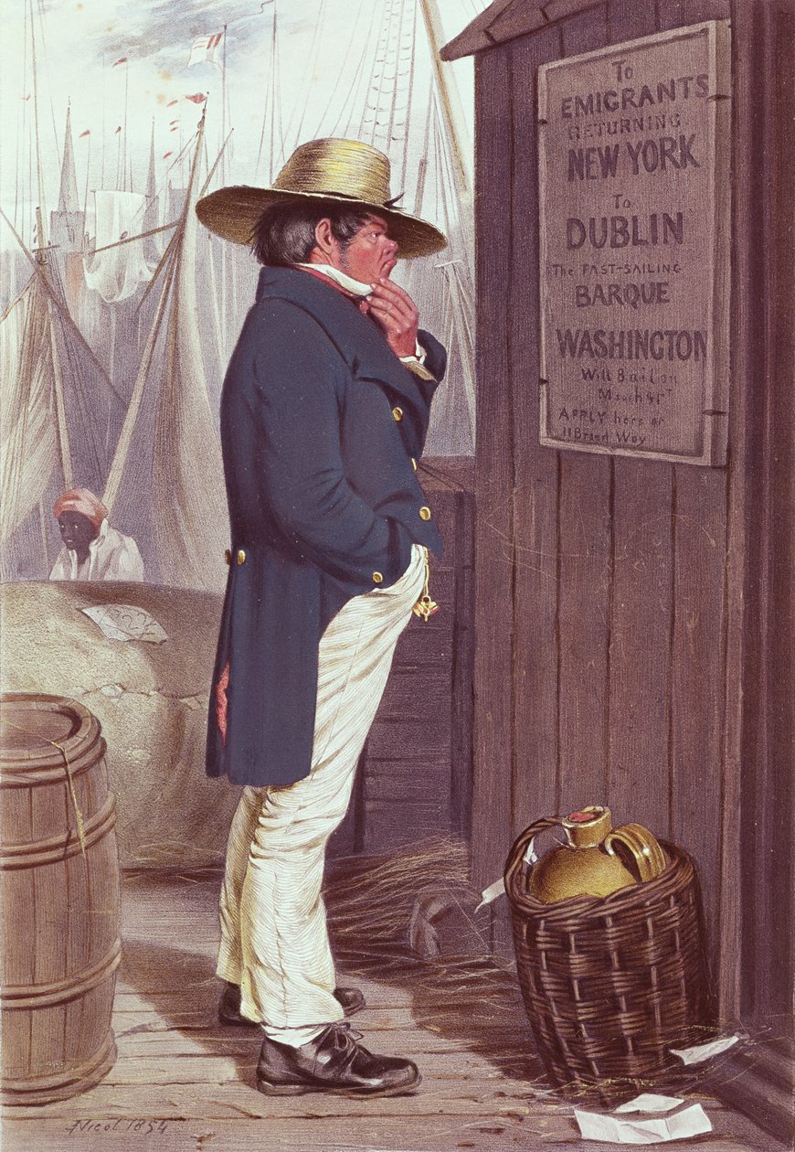 Retour à la Maison, Le Quai de New York, gravé par T.H. Maguire, 1854 - J Nicol