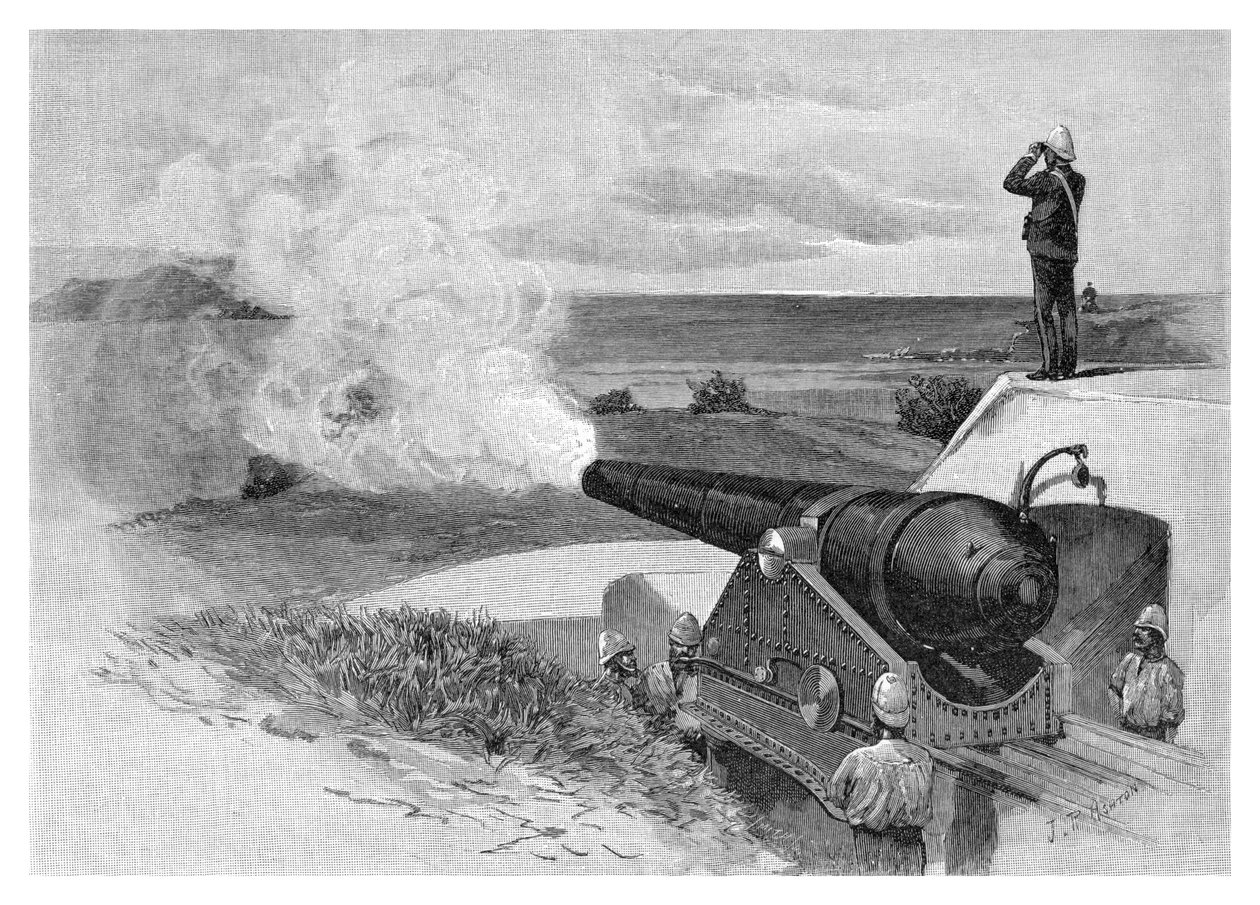 Canon de 25 tonnes à Middle Head, Sydney, Nouvelle-Galles du Sud, Australie, 1886 - J. R. Ashton