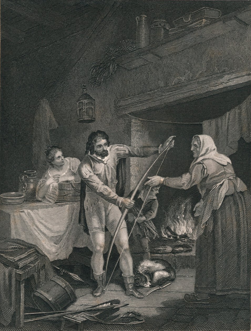 Alfred dans le cottage du vacher, milieu du 19e siècle - J. Rogers