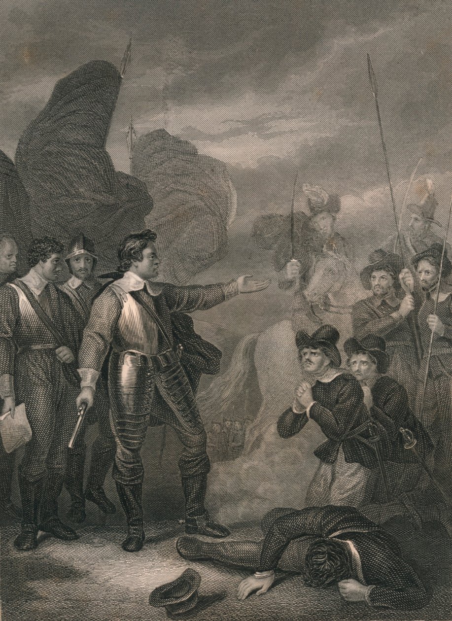 Cromwell réprimant la mutinerie dans l