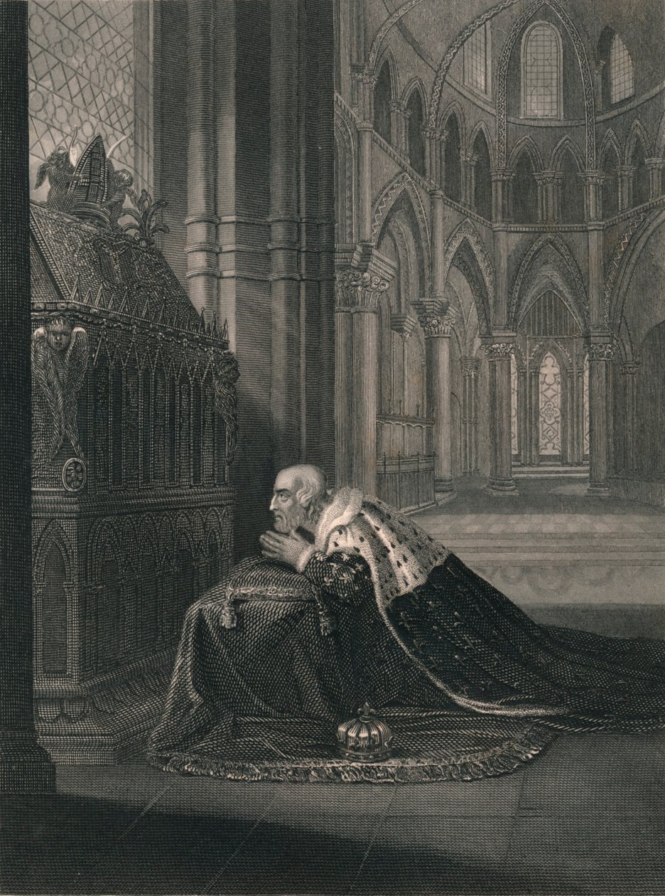 Louis VII, roi de France, devant la tombe de Becket, milieu du XIXe siècle - J. Rogers