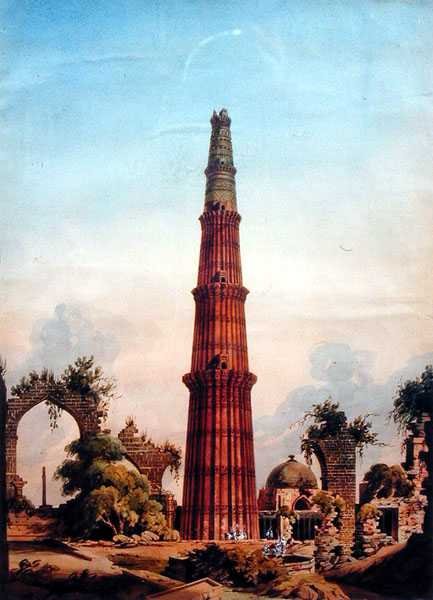 Qutb Minar, Delhi, vers 1815 - J. Smith