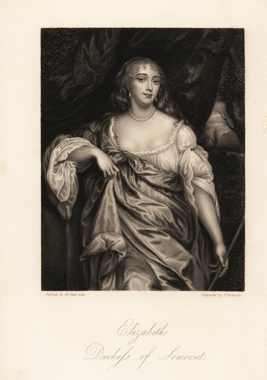 Portrait de Lady Elizabeth Seymour, Duchesse de Somerset, anciennement Elizabeth Percy, héritière et amie de la reine Anne - J. Thomson