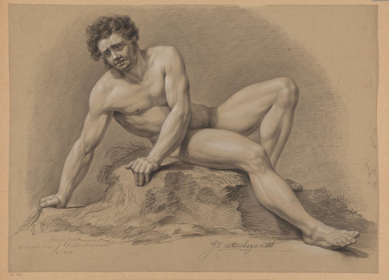 Homme nu assis, vu de face (2e prix 1810) - J. Uittenbogaardt